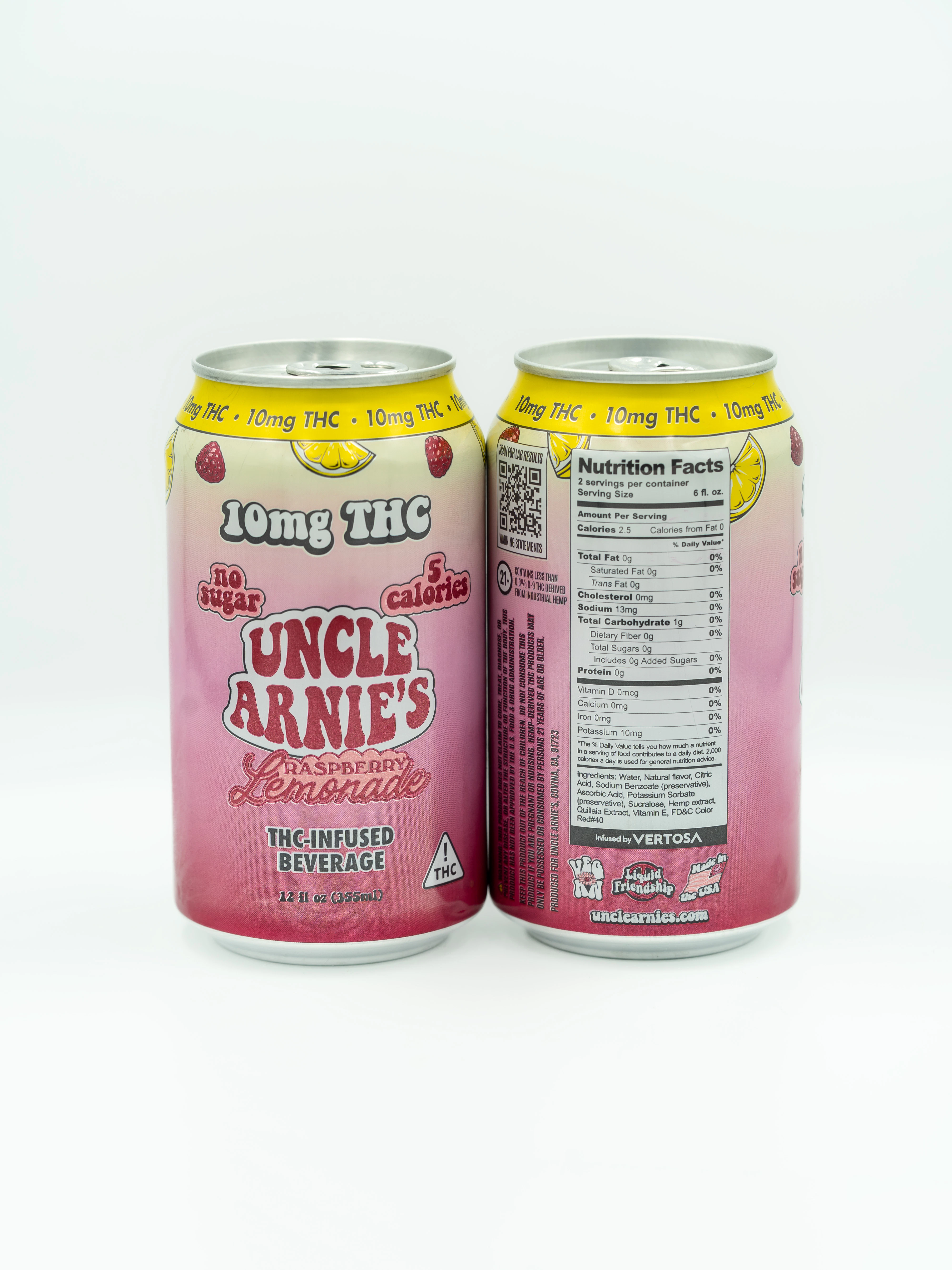 Uncle Arnies - Uncle Arnie's | Raspberry Lemonade THC Beverage | 10mg THC Main Image