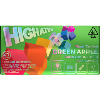 Highatus - Green Apple 100mg 2:1 THC/CBD Sour Gummies 10 Pack - Highatus