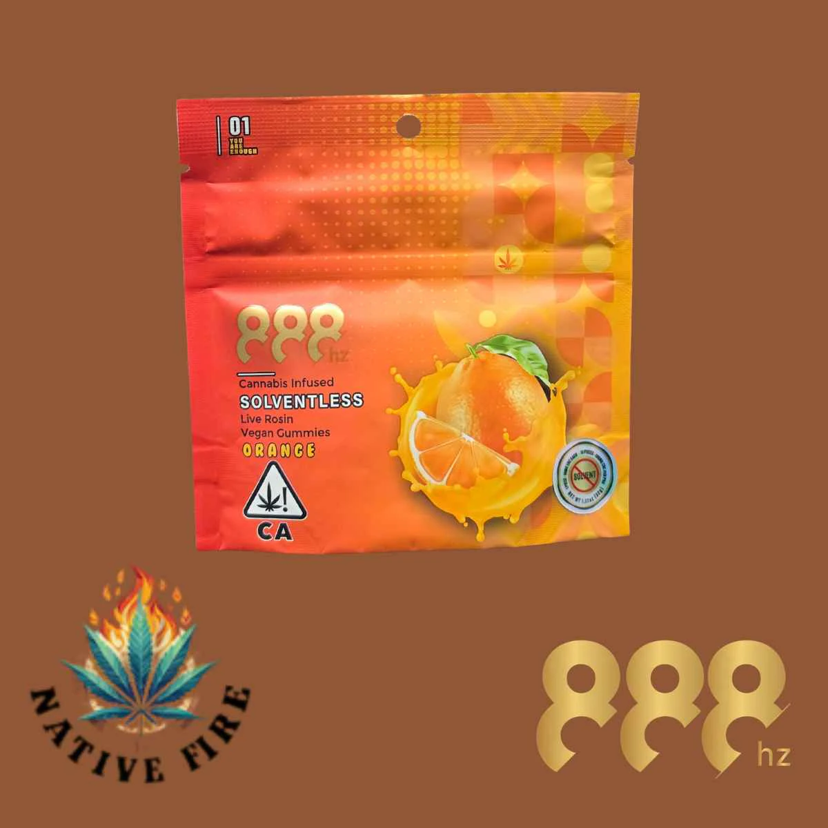 888 Cannabis - 888 Cannabis 100mg-Live Rosin Gummies - Orange Main Image