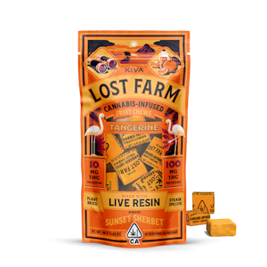 LOST FARMS - LOST FARM: TANGERINE SUNSET SHERBET LIVE RESIN CHEWS 100MG