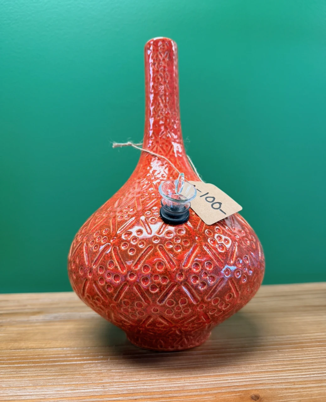 Green Piece - Green Piece | Orange Vase Bong | Glass Main Image