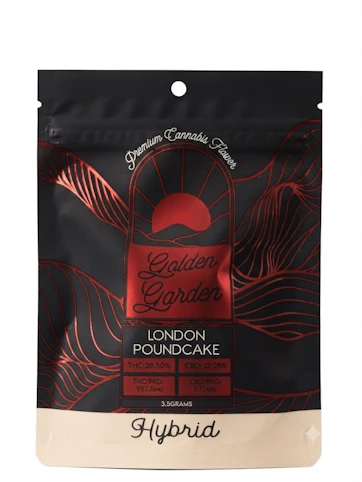 GOLDEN GARDEN - London Poundcake -Hybrid- 28.50% THC | Craft Cannabis 3.5G (Flower) | Golden Gardens - Q9 BACK