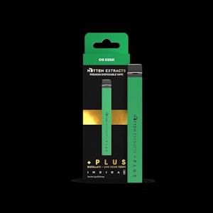 MITTEN EXTRACTS - Mitten Extracts- Disposable Vape- OG Kush- Indica- Distillate- Live Resin Terps- Rechargeable- Ceramic Coil-1g- 83%