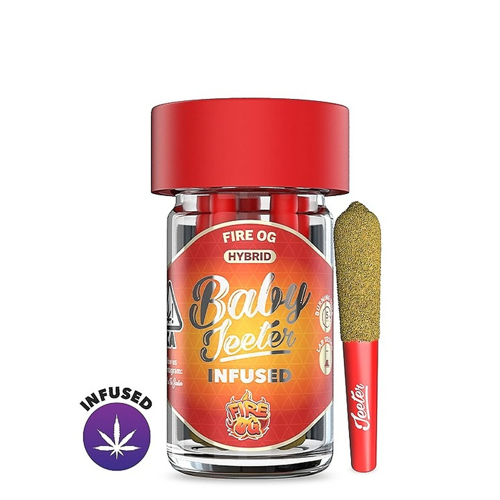 Jeeter - [Jeeter] Infused Baby Preroll 5 Pack - 2.5g - Fire OG (I/H) Main Image