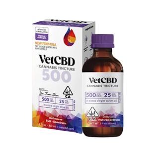 VET CBD - Vet CBD: Regular Strength 500mg:25mg(CBD:THC) 2oz