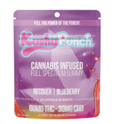 KUSHY PUNCH: Recover 60mg Edible Gummy - 60mg THC/30mg CBD - Blueberry Flavor