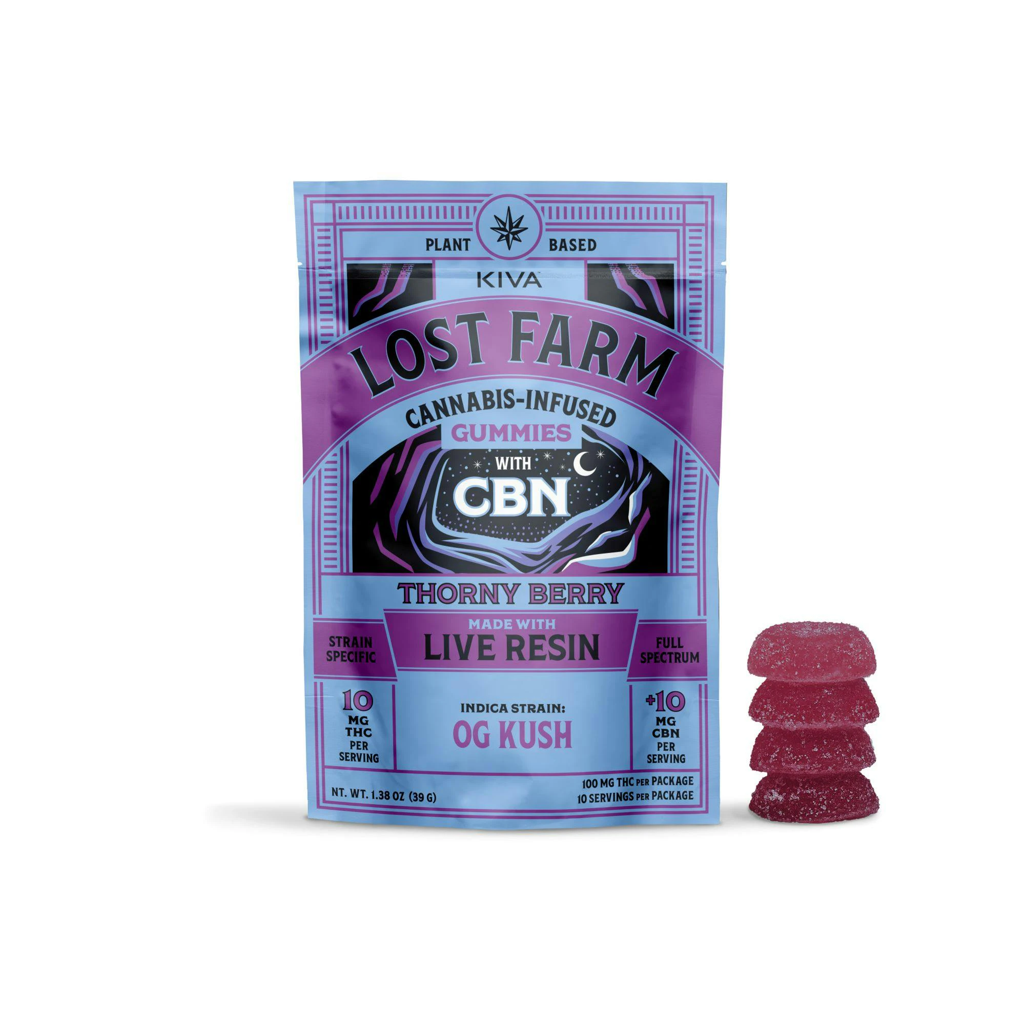 Lost Farms - Lost Farm - Thorny Berry 'OG Kush' - Resin Gummy - 10 x 10mg Main Image