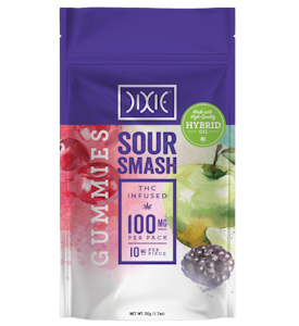 Sour Smash Hybrid Gummies 100mg - Dixie