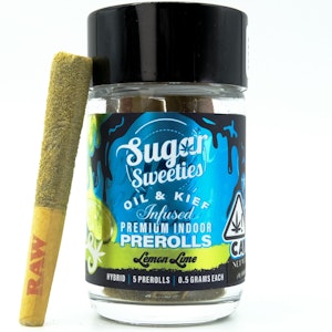 Sugar Sweeties - Lemon Lime 2.5g 5ct Infused Pre-Rolls - Sugar Sweeties