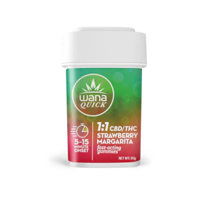 WANA - WANA | 10pk Gummies | Quick Strawberry Margarita 1:1 THC:CBD | 100mg