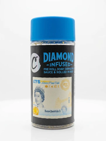 Cookies - London Pound Cake -Indica -53.43%THC |  0.5g x 5 Diamond Infused (2.5g Pre-Roll Pack)) | Cookies - II12 front