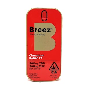 BREEZ - BREEZ: CINNAMON CBD (500MG + 500MG) SPRAY
