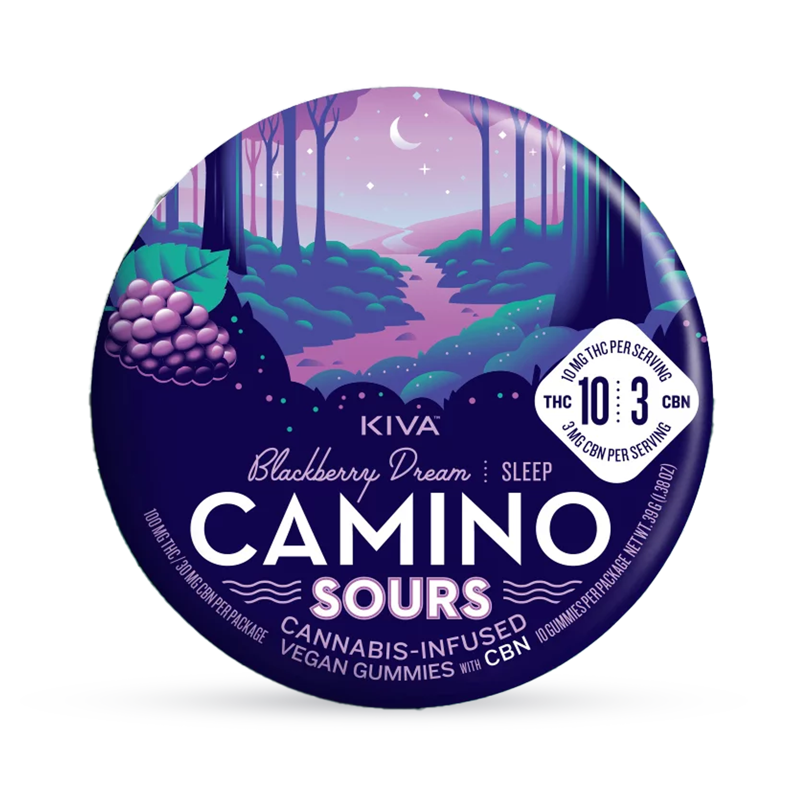 CAMINO SOURS: BLACKBERRY CBN 10:3 GUMMIES 100MG - Cannabis