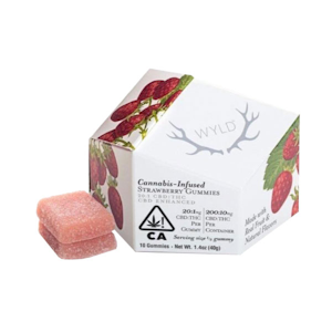 WYLD Gummies - 210mg 20:1 CBD Hybrid Strawberry Gummies (20mg CBD, 1mg THC - 10 pack) - WYLD