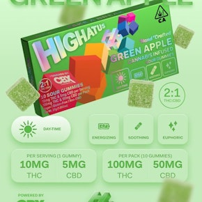 GREEN APPLE 2:1 GUMMIES - 100MG