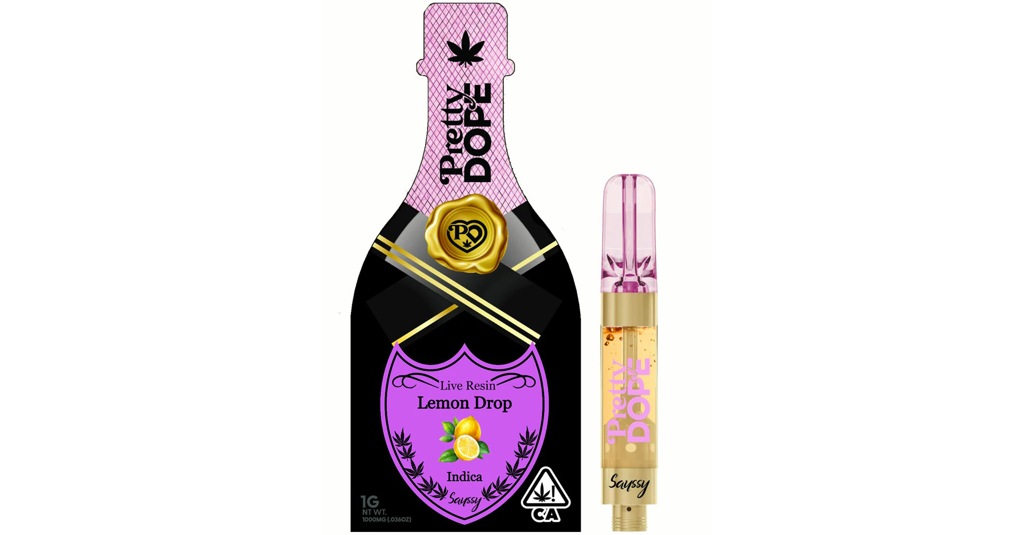Pretty Dope - Pretty Dope - Lemon Drop Live Resin Cartridge - 1g Main Image