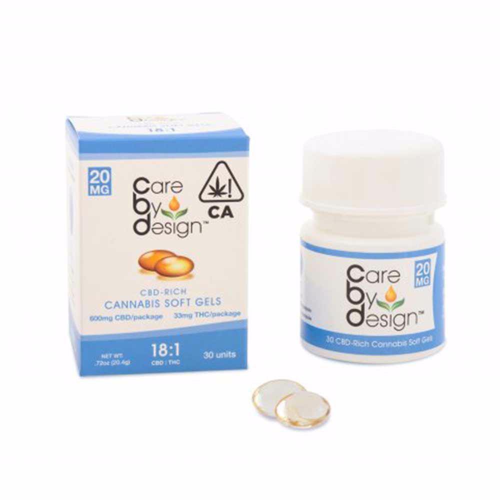 Care by Design - Soft Gels - 18:1 20 mg (30ct) Extra Strength - Order  Cannabis Online | Natural Healing Center Cannabis Store