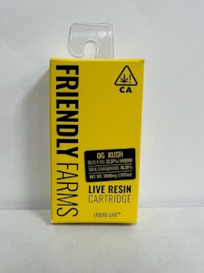 Friendly Farms - OG Kush 1g Live Resin Cart - Friendly Farms