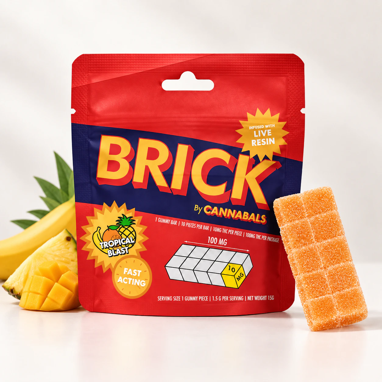 Cannabals - Cannabals | Gummy Brick | Tropical Blast | 100mg Live Resin Main Image