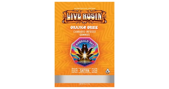 Emerald Sky - Emerald Sky - Orange Orbit 10:1 THC:CBD Live Rosin Gummies - 110mg