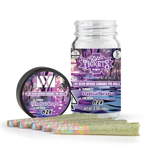 LIFT TICKETS - 5pk - Tropical Grapes x OZK (H) - Live Resin Infused - Lift Tickets