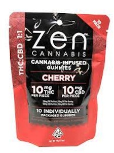 ZEN CANNABIS - Zen - Edible - 1:1 Cherry - 100/100MG