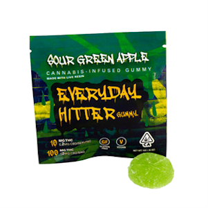 Everyday - Sour Green Apple 100mg Live Resin Single Gummy - Everyday Hitter