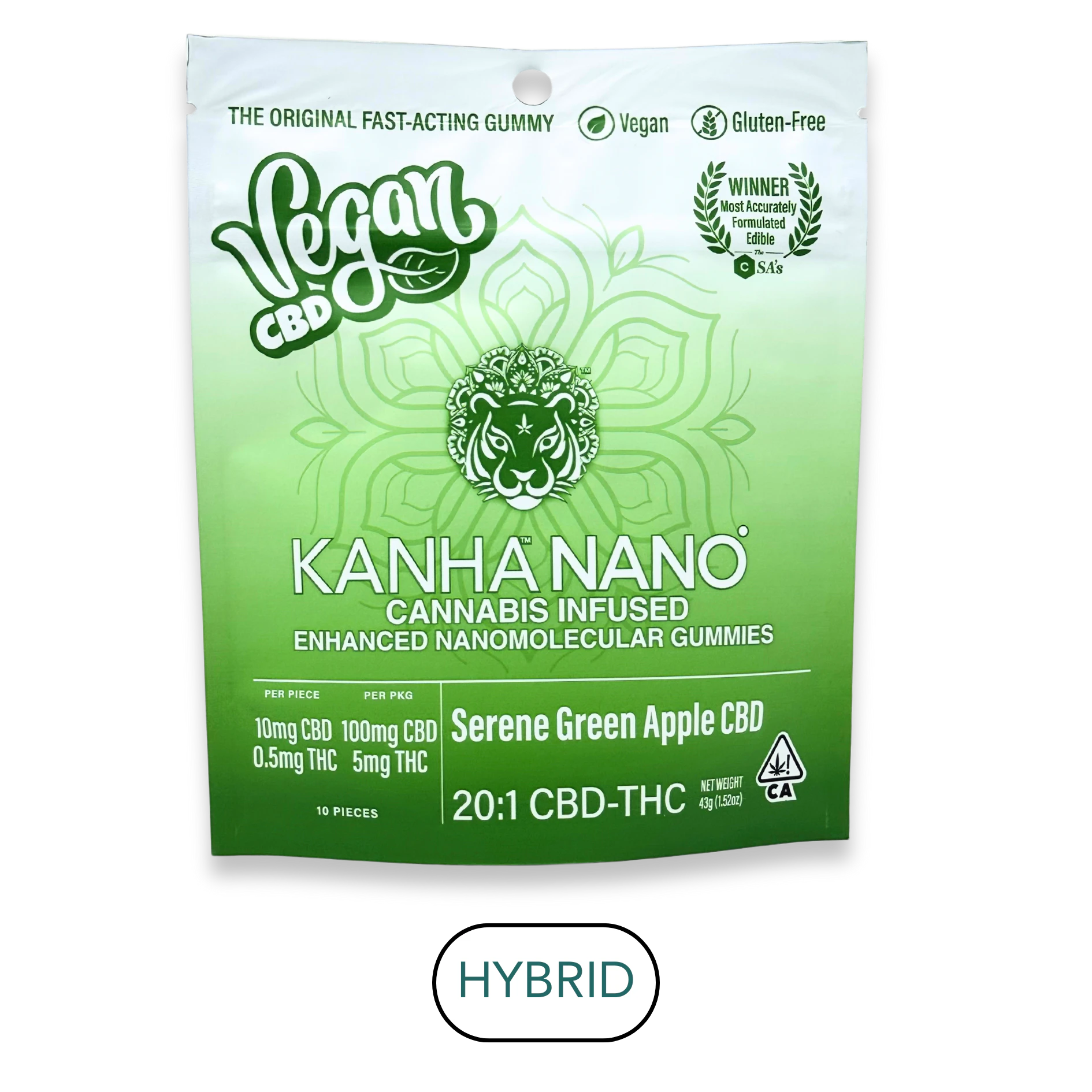 KANHA - Kanha - NANO - Serene Green Apple 20:1 - Gummies - 10pk - 100mg Main Image