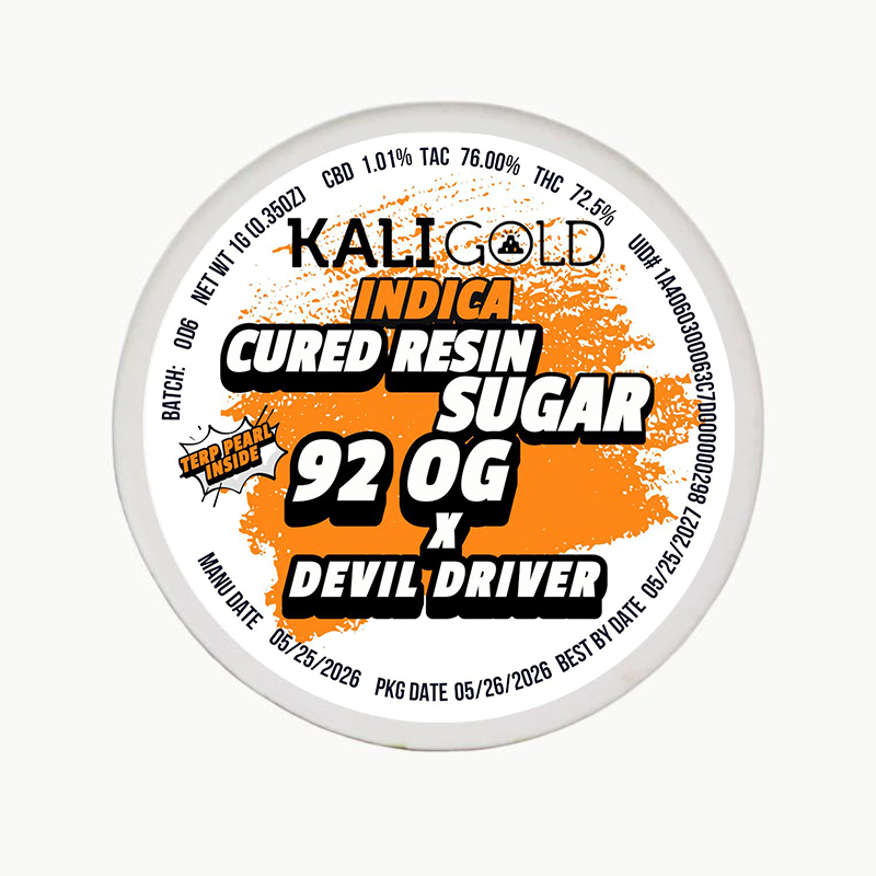 Kali Gold 92 OG x Devil Driver Cured Resin Sugar 1.0g