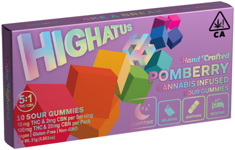 HIGHATUS - PomBerry 120mg CBN Sour Gummies 10 Pack - Highatus