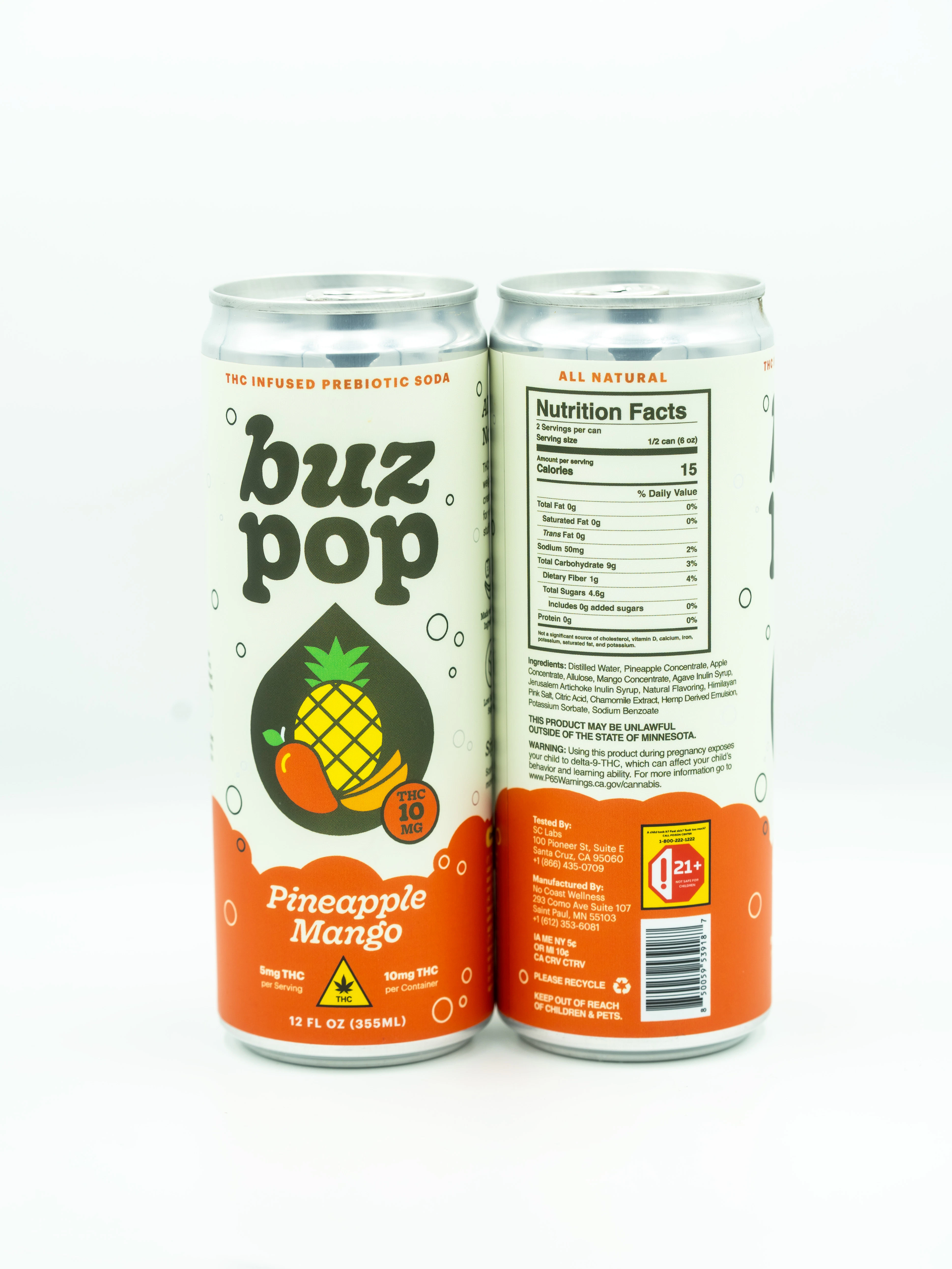 Buz Pop - buz pop | Pineapple Mango THC Prebiotic Soda | 10mg THC Main Image
