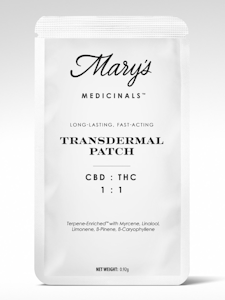 MARY'S MEDICINALS - 1:1 CBD:THC 20mg Transdermal Patch - Mary's Medicinals