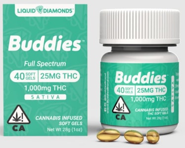 Buddies - Buddies: 1000mg Live Resin Capsules (40x25mg - Indica)