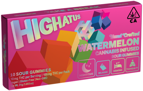 Highatus - Watermelon 100mg Sour Gummies 10 Pack - Highatus