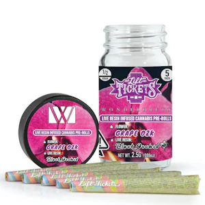 LIFT TICKETS - Lift Tickets 5pk Prerolls - Grape OZK x Black Orchid 39%