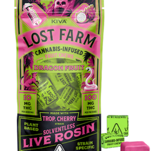 LOST FARM - [Lost Farm] Live Rosin Chews - 100mg - Dragon Fruit x Trop. Cherry (S/H)