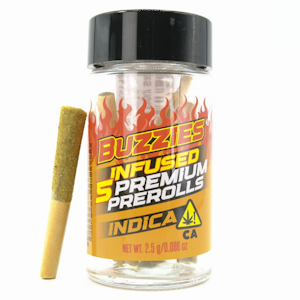 BUZZIES - Indica 2.5g 5 Pack Infused Pre-Rolls - Buzzies
