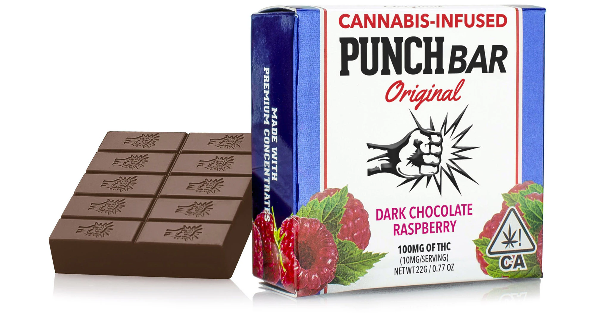 Punch Edibles - Punch Edibles - Dark Chocolate Raspberry Solventless Bar - 100mg Main Image