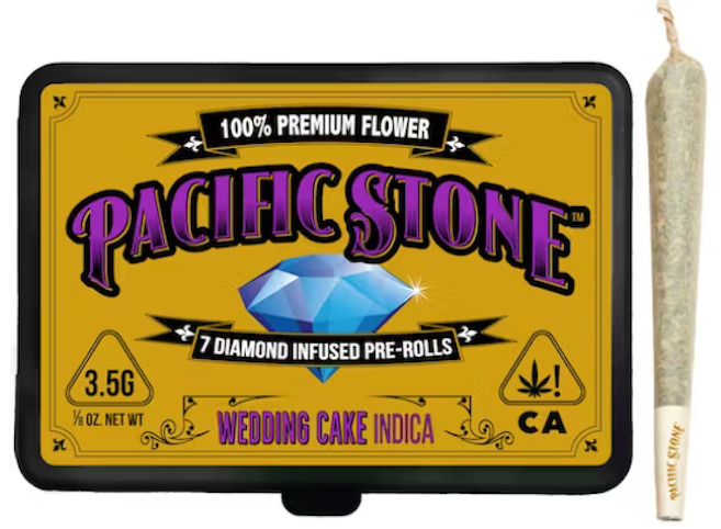 Pacific Stone - Pacific Stone xT Diamond Infused Prerolls 0.5g Indica Wedding Cake 7-Pack 3.5g