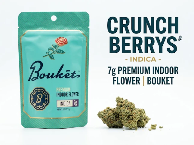 Bouket - Crunch Berrys -Indica- 26.00% THC | 7g Premium Indoor Flower | Bouket   AF8 BACK