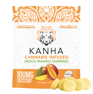Kanha Edibles - 100mg THC Indica Mango Gummies (10mg - 10 pack) - Kanha