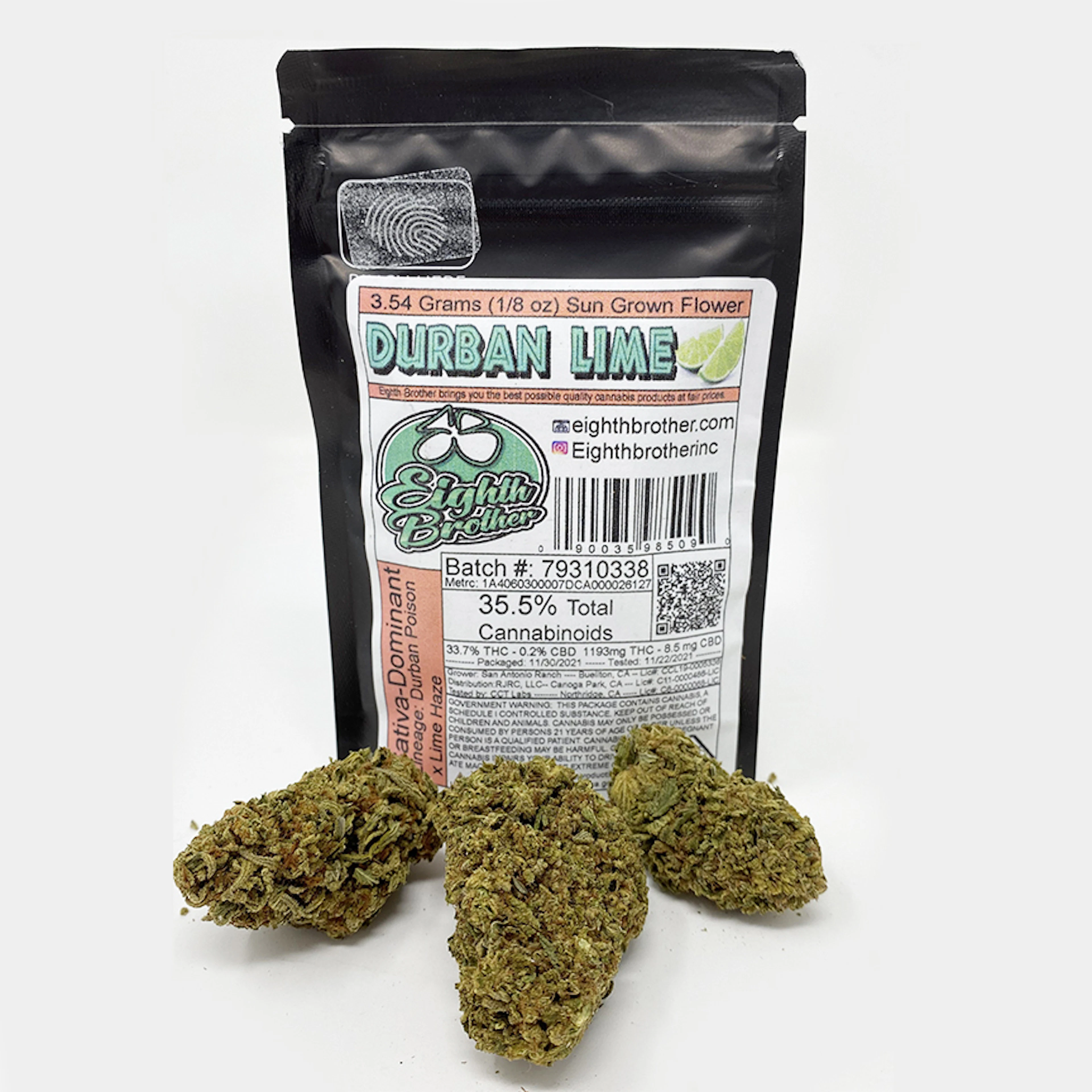 Eighth Brother Durban Lime Flower 3.5g