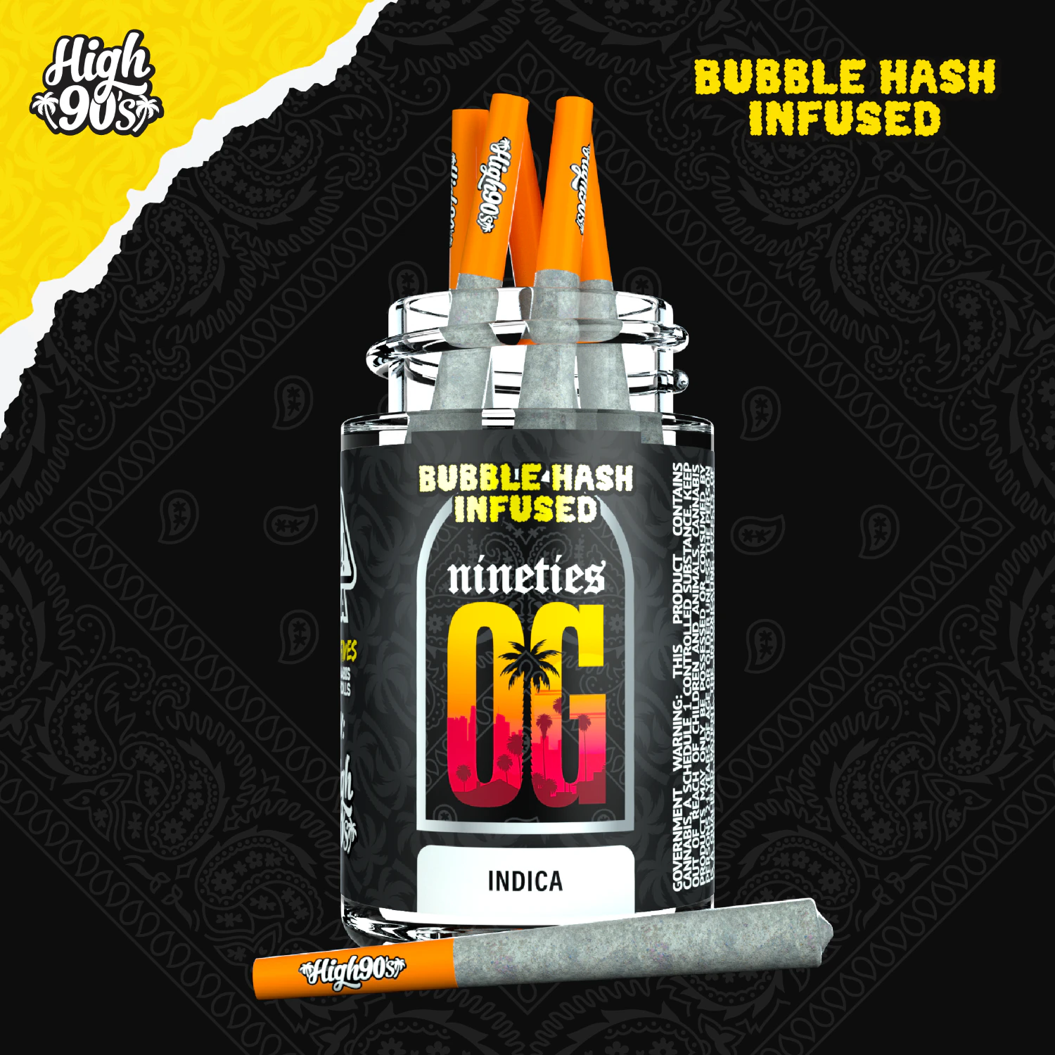 HIGH 90s - High 90's - 2.5g - 5ct Bubble Hash Pack - Nineties OG Main Image