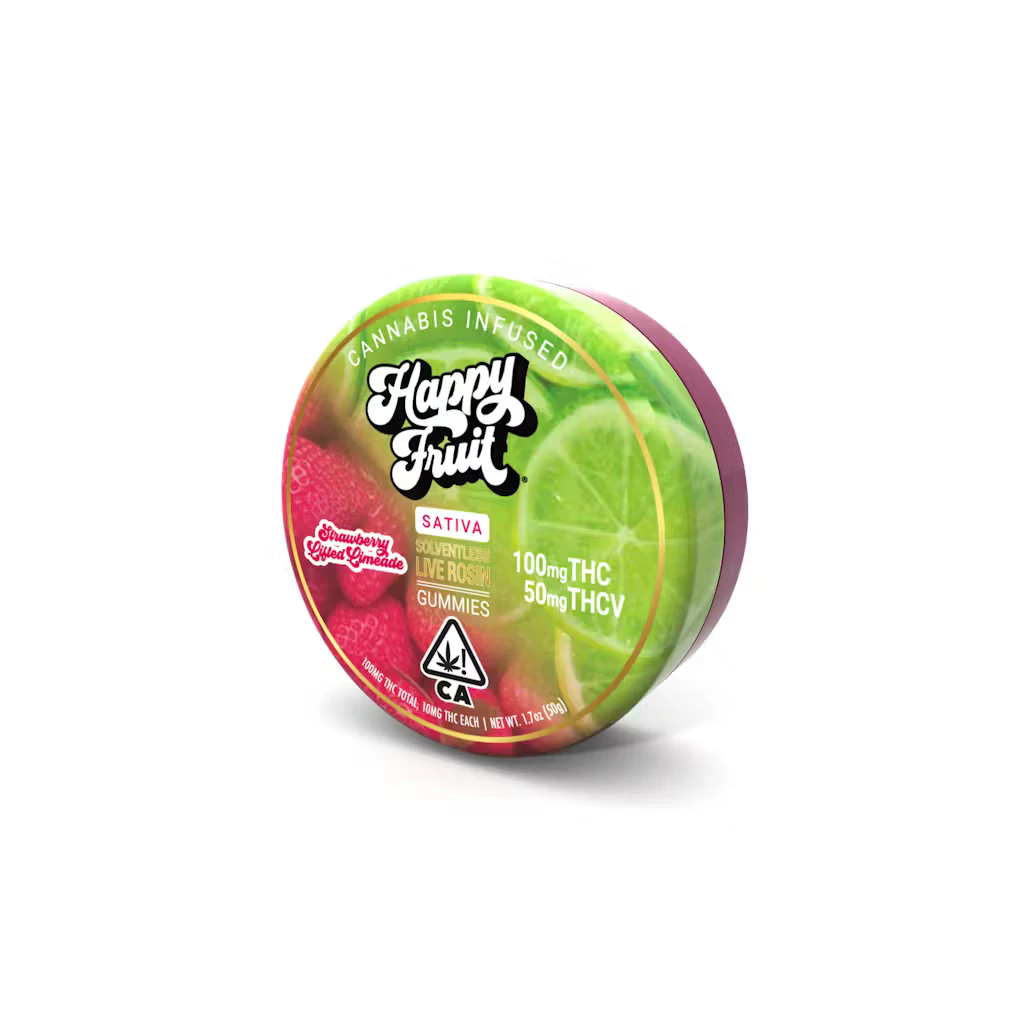 Happy Fruit - Happy Fruit x Pistil Whip | Strawberry Limeade 100mg THC | 50mg THCV (Sativa) - Solventless Live Rosin Main Image