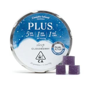 PLUS - Cloudberry - Sleep 5 + CBN | Gummies 5:1:1 THC:CBN:CBD (20pk)  | Plus