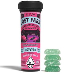 LOST FARM - Raspberry (Live Resin Infused) Gummies - 100mg (IH) - Lost Farms
