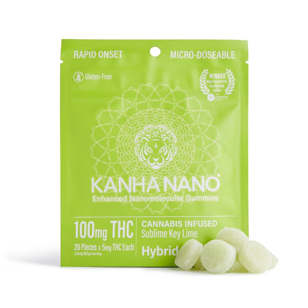 100mg THC NANO Hybrid Sublime Key Lime Gummies (5mg - 20 pack) - Kanha