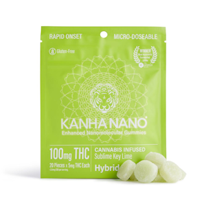 Kanha Edibles - 100mg THC NANO Hybrid Sublime Key Lime Gummies (5mg - 20 pack) - Kanha