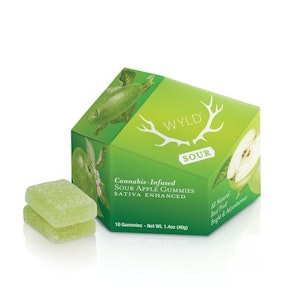 Wyld | Sour Apple Sativa Gummies | 100mg