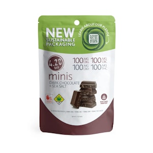 420 Mini - 420 Mini | Dark Chocolate Sea Salt 1:1:1:1 | DOH | 10pk |  100mg CBD : 100mg THC : 100mg CBG : 100mg CBC
